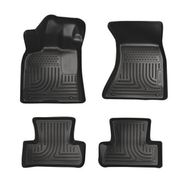 Husky Liners 09-14 Audi Q5 Weatherbeater Revestimientos de piso para asiento delantero y segundo, color negro