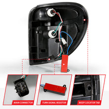 Cargar imagen en el visor de la galería, ANZO 2004-2007 Dodge Grand Caravan luces traseras LED con barra de luz, carcasa negra, lente transparente