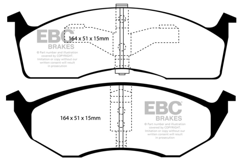 EBC 95-97 Chrysler Concorde 3.3 Pastillas de freno delanteras Redstuff