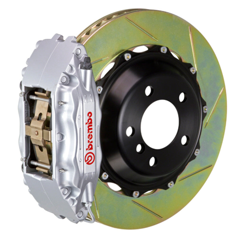 Brembo 92-99 Clase S (W140) Delantero GT BBK 4 pistones fundidos 2 piezas 355x32 2 piezas rotor ranurado tipo 1-plata
