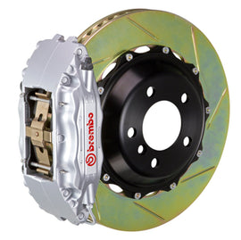 Brembo 05-13 Corvette Front GT BBK 4 pistones fundidos 2 piezas 355 x 32 2 piezas rotor ranurado tipo 1-plata