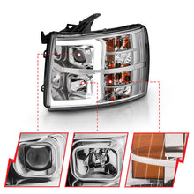 Cargar imagen en el visor de la galería, ANZO 2007-2013 Chevy Silverado 1500 Proyector estilo tablón cromado ámbar