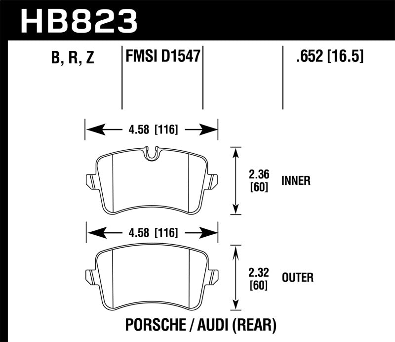 Hawk 13-17 Audi S6/S7/S8 / 12-17 Audi A6 Quattro/A7 Quattro Performance Pastillas de freno traseras de cerámica