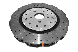 DBA 14-18 Audi RS7 (con rotores de hierro) Rotor perforado en cruz delantero serie 5000 con sombrero plateado
