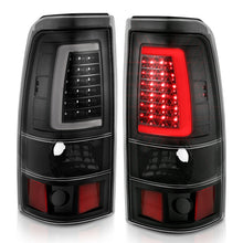 Cargar imagen en el visor de la galería, ANZO 1999-2002 Chevy Silverado 1500 luces traseras LED estilo tablón negro con lente transparente