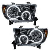 Oracle 07-11 Toyota Tundra Pre-Assembled Headlights - Black Housing - White SEE WARRANTY
