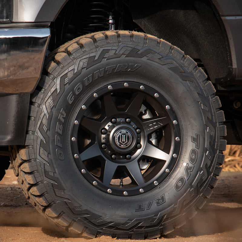 ICON Rebound HD 18x9 8x6.5 12mm Offset 5.5in BS 121.4mm Diámetro Rueda negra satinada