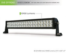 Cargar imagen en el visor de la galería, Barra de luces DV8 Offroad Chrome Series de 20 pulgadas, 120 W, reflector/punto, LED de 3 W