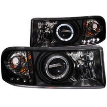 Cargar imagen en el visor de la galería, ANZO 1994-2001 Dodge Ram faros delanteros con proyector con halo negro