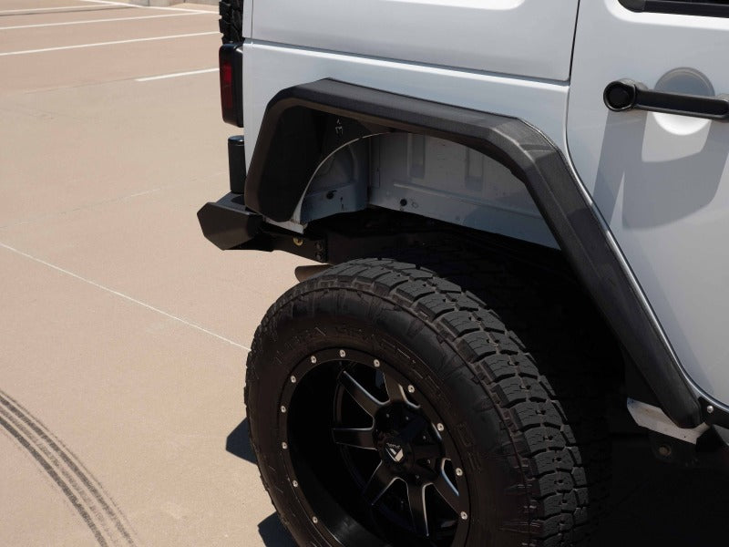 Road Armor 07-18 Jeep Wrangler JKU 4DR Stealth Guardabarros trasero Flare Body Armor - Tex Blk