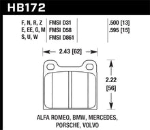 Cargar imagen en el visor de la galería, Pastillas de freno delanteras/traseras Hawk 69-77 Porsche 911 DTC-30 Race