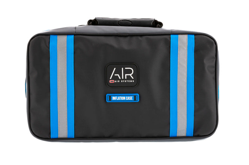 Caja de inflación ARB Acabado negro con detalles azules Tiras reflectantes de material de PVC