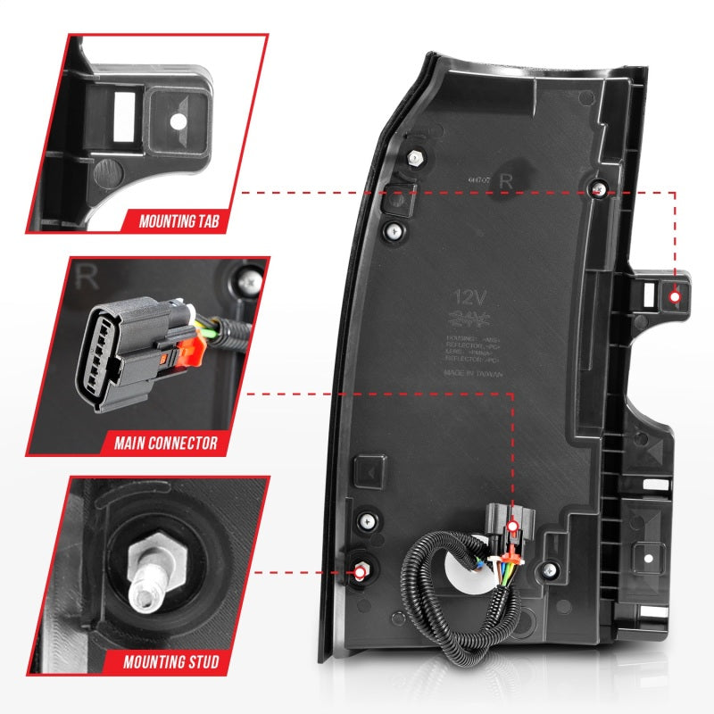 ANZO 2015-2017 GMC Yukon/Yukon XL Luces traseras LED cromadas