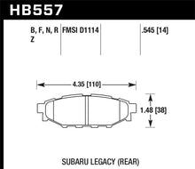 Cargar imagen en el visor de la galería, Hawk 2013-2014 Subaru BRZ Ltd (disco delantero de 277 mm/disco trasero sólido) Alto rendimiento. Pastillas de freno traseras Street 5.0