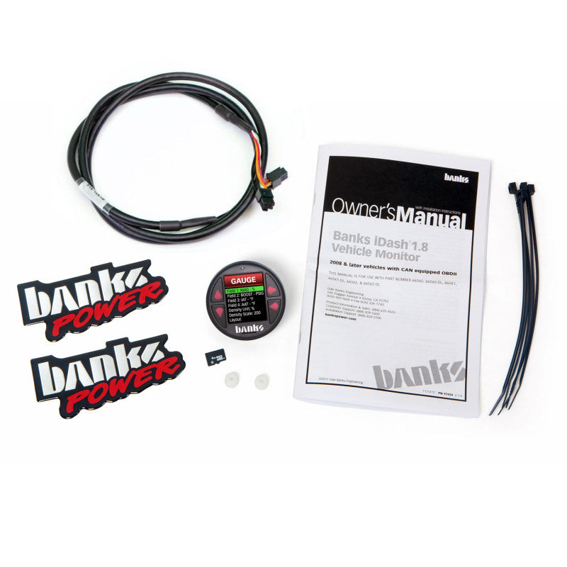Banks Power 2008+ Universal CAN Bus iDash 1.8 Super Gauge - Para uso con PedalMonster