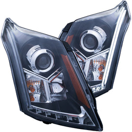 ANZO Faros delanteros proyectores Cadillac Srx 2010-2015 con diseño estilo tablón, color negro