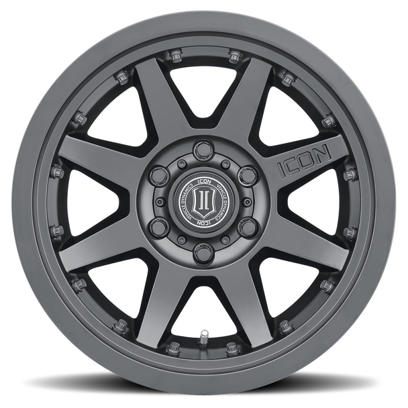 ICON Rebound Pro 17x8.5 6x5.5 0mm Offset 4.75in BS 106.1mm Diámetro Rueda negra satinada