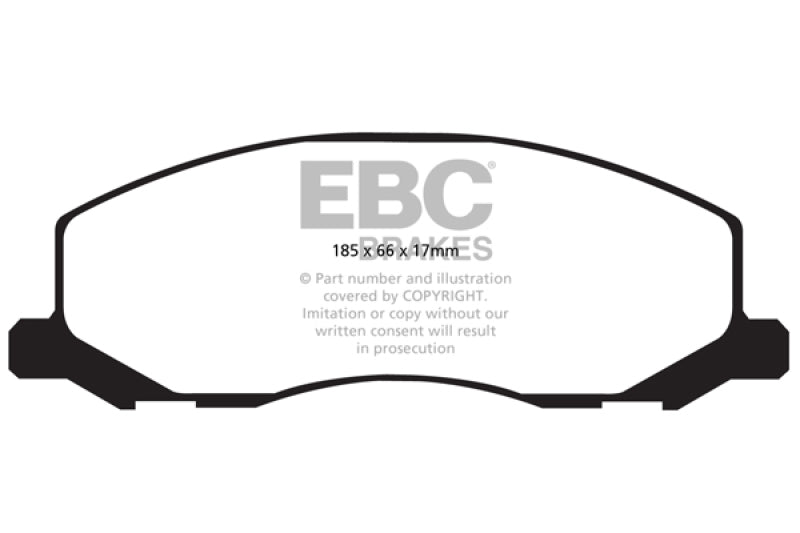 EBC 10-11 Saab 9-5 2.0 Turbo (rotor delantero de 13,3 pulgadas) Pastillas de freno delanteras Yellowstuff