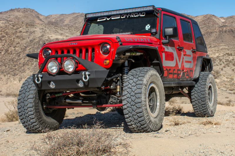 DV8 Offroad 07-18 Jeep Wrangler JK Guardabarros delanteros y traseros de tubo plano