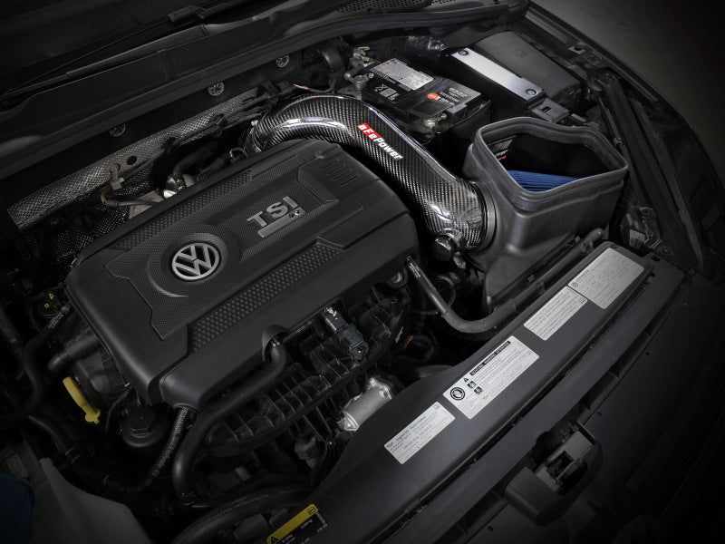aFe 15-19 VW Golf R (MKVII) L4-2.0L (t) Sistema de admisión de fibra de carbono Track Series con filtro Pro 5R