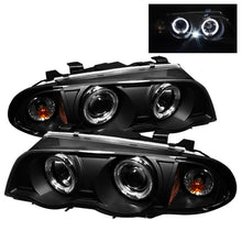 Cargar imagen en el visor de la galería, Spyder BMW E46 3-Series 99-01 4DR Projector 1PC LED Halo Amber Reflctr Blk PRO-YD-BMWE46-4D-HL-AM-BK