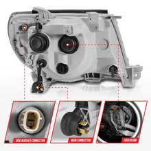 Cargar imagen en el visor de la galería, ANZO 2005-2011 Toyota Tacoma proyector faros con barra de luz carcasa cromada