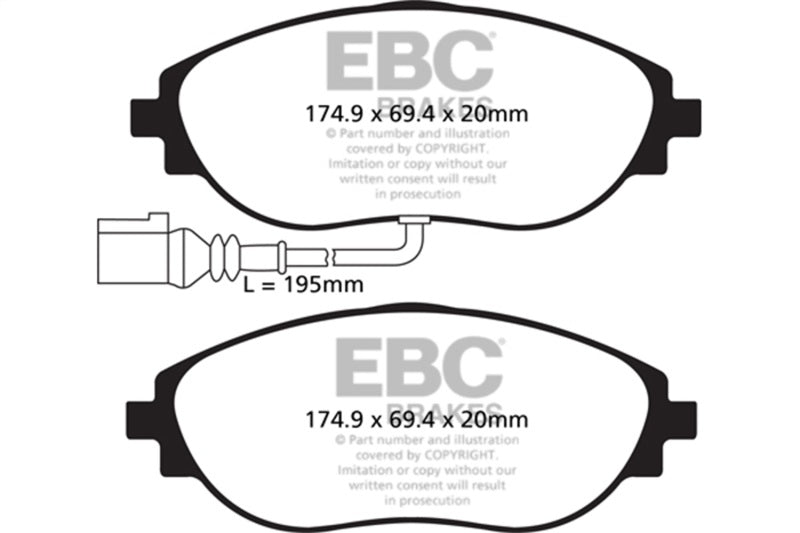Pastillas de freno delanteras EBC 14-20 Audi S3 2.0 Turbo Yellowstuff