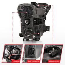 Cargar imagen en el visor de la galería, Faros delanteros ANZO 15-17 Ford F-150 Project con diseño estilo tablón negro con señal de giro secuencial ámbar