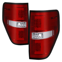 Cargar imagen en el visor de la galería, Spyder 09-14 Ford F150 V2 Light Bar LED Tail Lights - Red Clear (ALT-YD-FF15009V2-LBLED-RC)