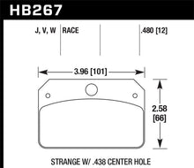 Cargar imagen en el visor de la galería, Pastillas de freno Hawk DTC-50 para pinza extraña con orificio central de 0,438 pulgadas