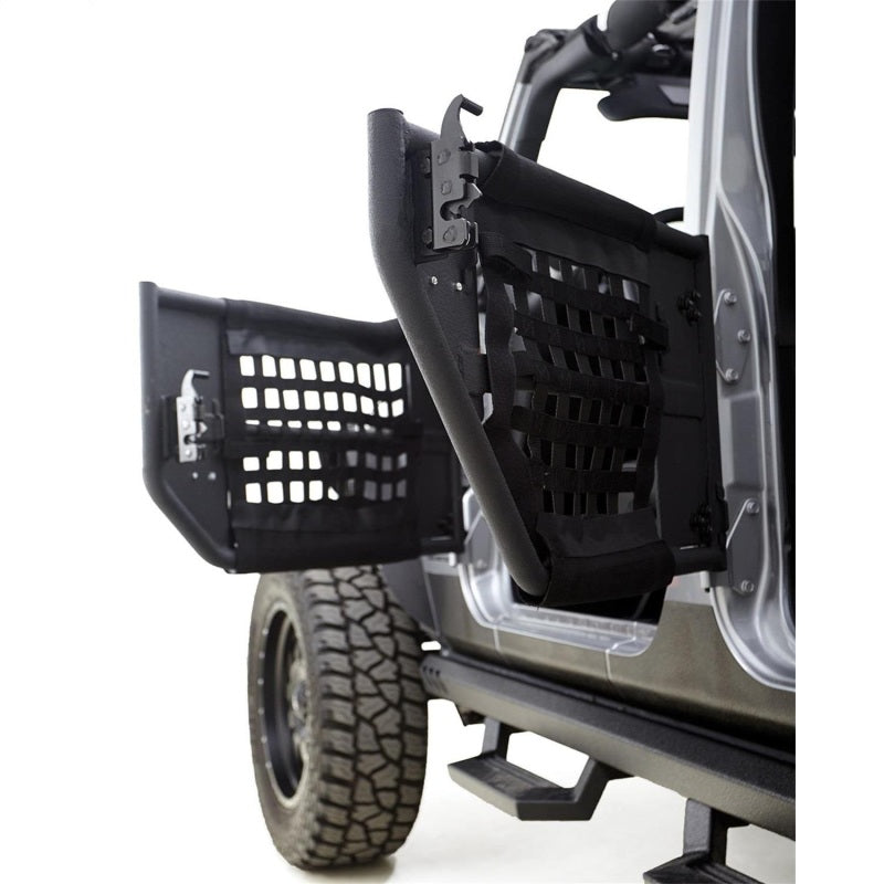 Rampage 2007-2018 Jeep Wrangler(JK) Puertas tubulares de 2 puertas con red, color negro