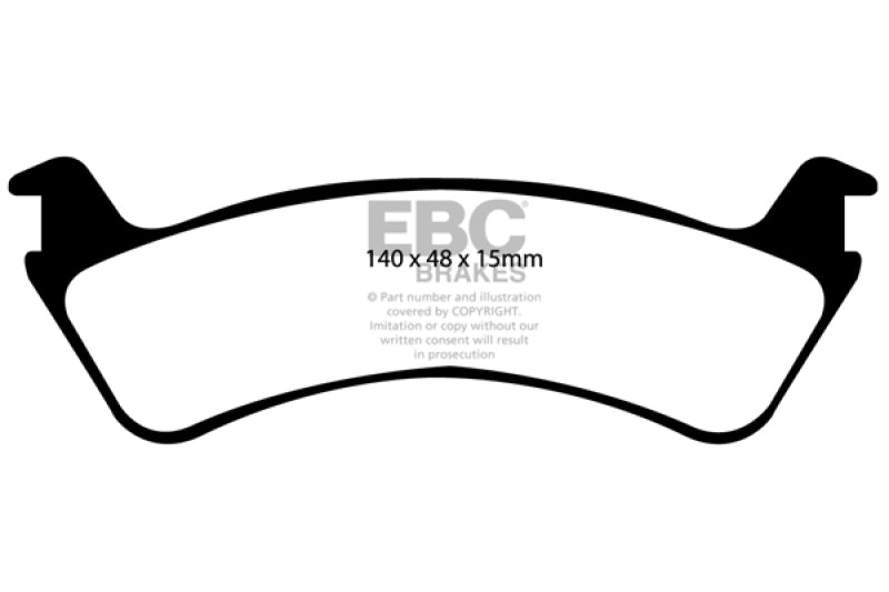 EBC 00-02 Ford Explorer Sport 4.0 2WD (pistones fenólicos) Pastillas de freno traseras extra resistentes