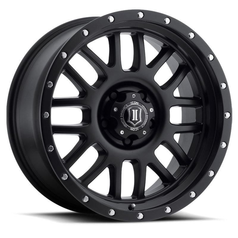 ICON Alpha 20x9 6x135 16mm Offset 5.625in BS Rueda negra satinada