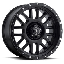 Cargar imagen en el visor de la galería, ICON Alpha 20x9 6x135 16mm Offset 5.625in BS Rueda negra satinada