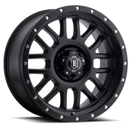 ICON Alpha 20x9 6x135 16mm Offset 5.625in BS Rueda negra satinada