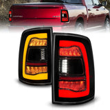ANZO 09-18 Dodge Ram 1500 Luces traseras LED secuenciales negro ahumado con señal ámbar de retroceso