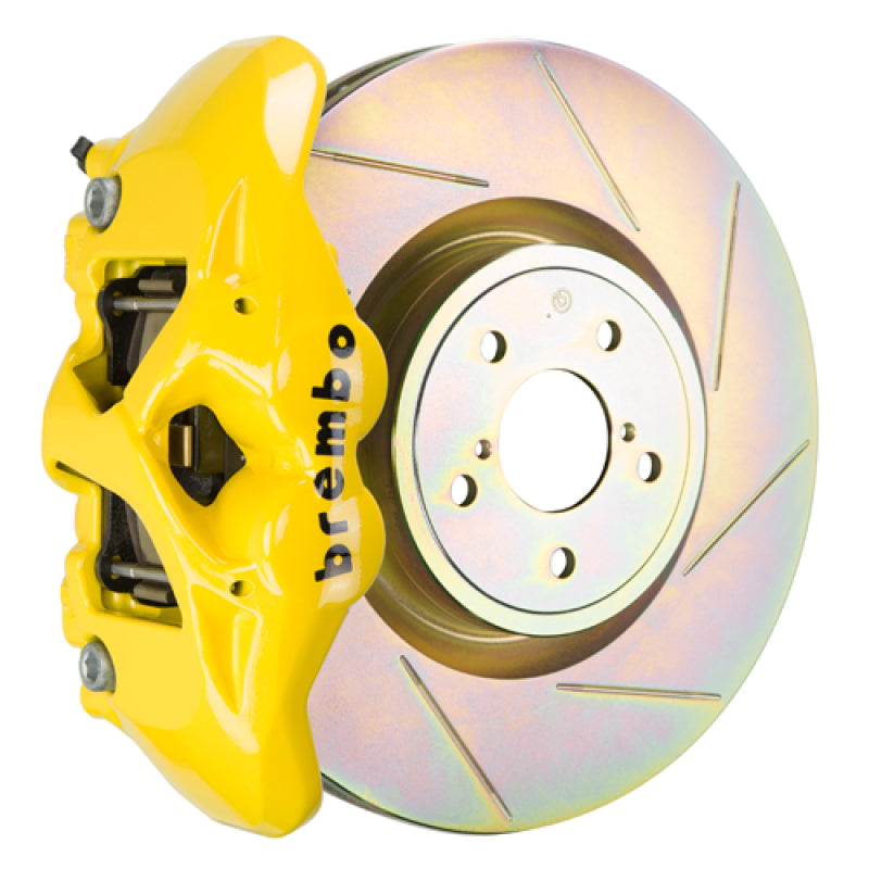 Brembo 15-21 WRX (VA) Delantero GT BBK 4 Pistones Fundido 326 x30 1 pieza Rotor Ranurado Tipo 1 - Amarillo