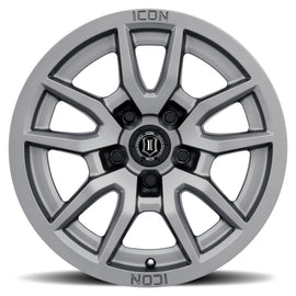 ICON Vector 5 Rueda de titanio de 17 x 8,5 5 x 5 -6 mm con desplazamiento de 4,5 pulgadas BS y diámetro de 71,5 mm