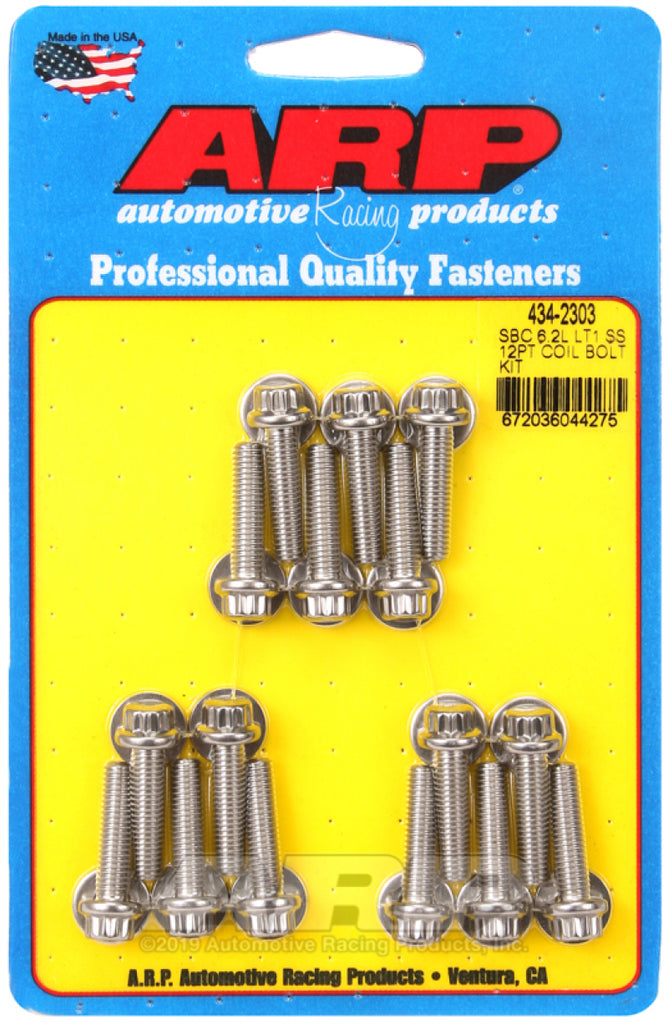 ARP Chevy LT1 6.2L Bobina de encendido 12pt Kit de pernos de acero inoxidable