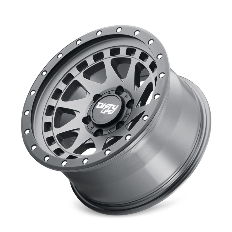 Dirty Life 9311 Enigma Pro 17x9/5x139.7 BP/-38mm Offset/108.1mm Hub Rueda de grafito satinado - Beadlock