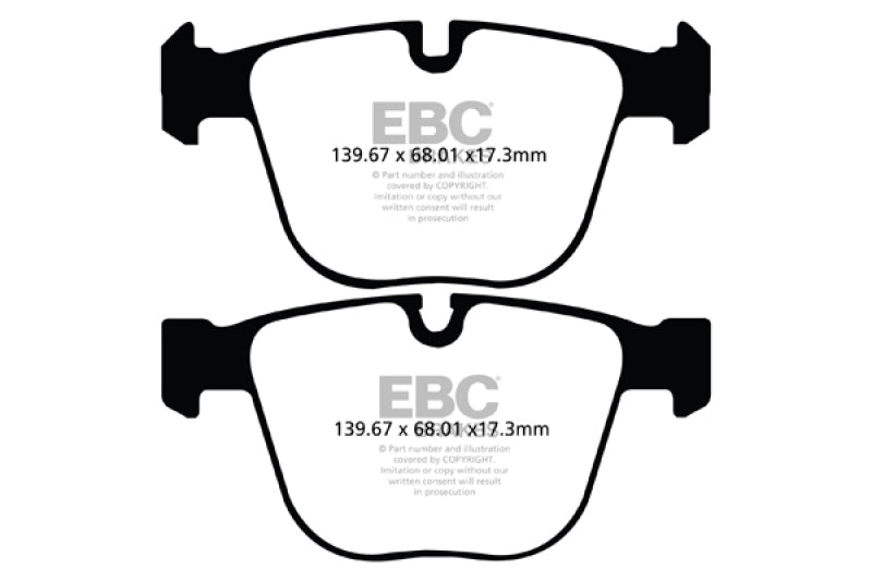 EBC 10+ BMW 535i 3.0 Twin Turbo GT (F07) Pastillas de freno traseras Yellowstuff