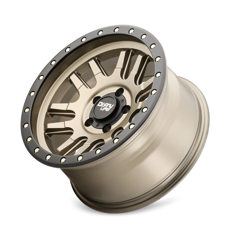 Dirty Life 9309 Canyon Pro 17x9/5x139,7 BP/0 mm de compensación/cubo de 108,1 mm Rueda dorada satinada - Beadlock