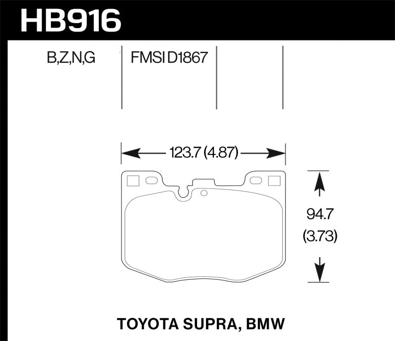 Pastillas de freno delanteras Hawk 2020 Toyota Supra / 19-20 BMW Z4 PC Street