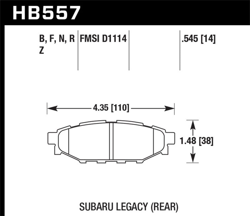 Pastillas de freno Hawk 08 WRX traseras HPS Street