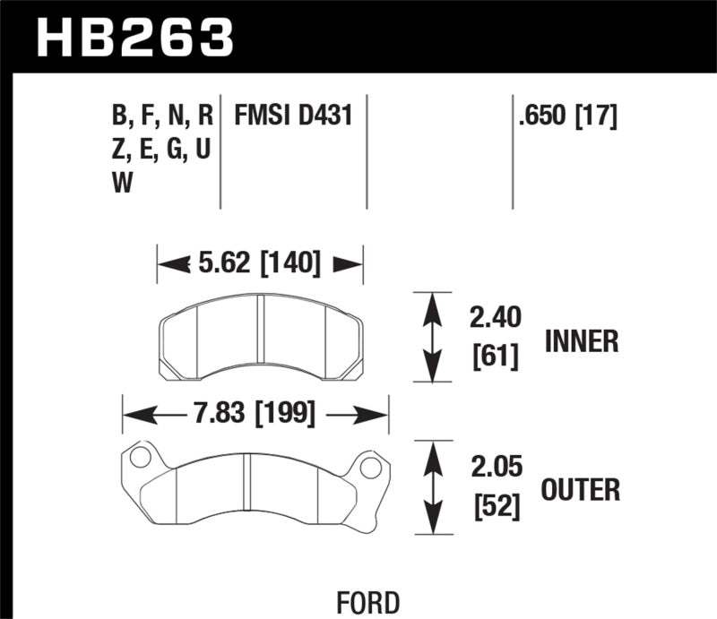 Pastillas de freno delanteras Hawk 87-93 Ford Mustang GT Track DTC-70