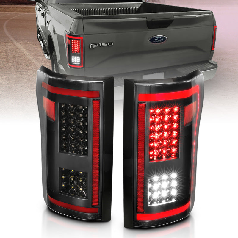 Luces traseras LED ANZO 15-17 Ford F-150 negras con secuencial