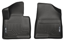 Cargar imagen en el visor de la galería, Husky Liners 13-15 Hyundai Sante Fe GLS/Limited WeatherBeater Revestimientos de piso negros para primera fila