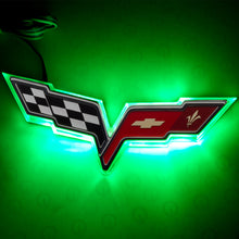 Cargar imagen en el visor de la galería, Oracle Chevrolet Corvette C6 Illuminated Emblem - Green SEE WARRANTY