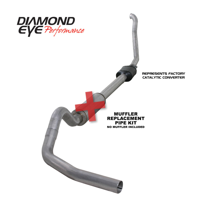 KIT Diamond Eye TUBO DE RPLCMENT MFLR DE 4 pulg. TB SGL ALUM 94-97 5 7 3L F250/F350 PWRSTROKE NFS W CARB STDS