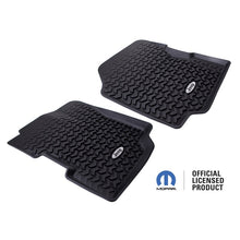 Cargar imagen en el visor de la galería, Rugged Ridge Floor Liner Front Black 1976-1995 Jeep Logo CJ-7 / CJ-8 / Jeep Wrangler YJ
